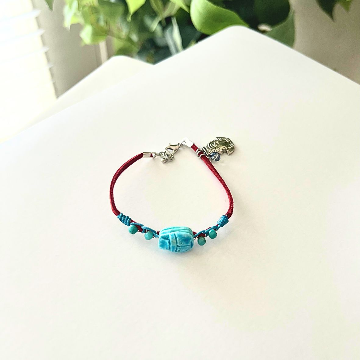 Scarab Beetle Suede Bracelet